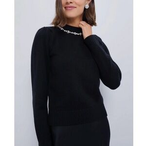 Tuckernuck HYACINTH HOUSE Black Bejeweled Lucy Sweater Women’s Small NEW